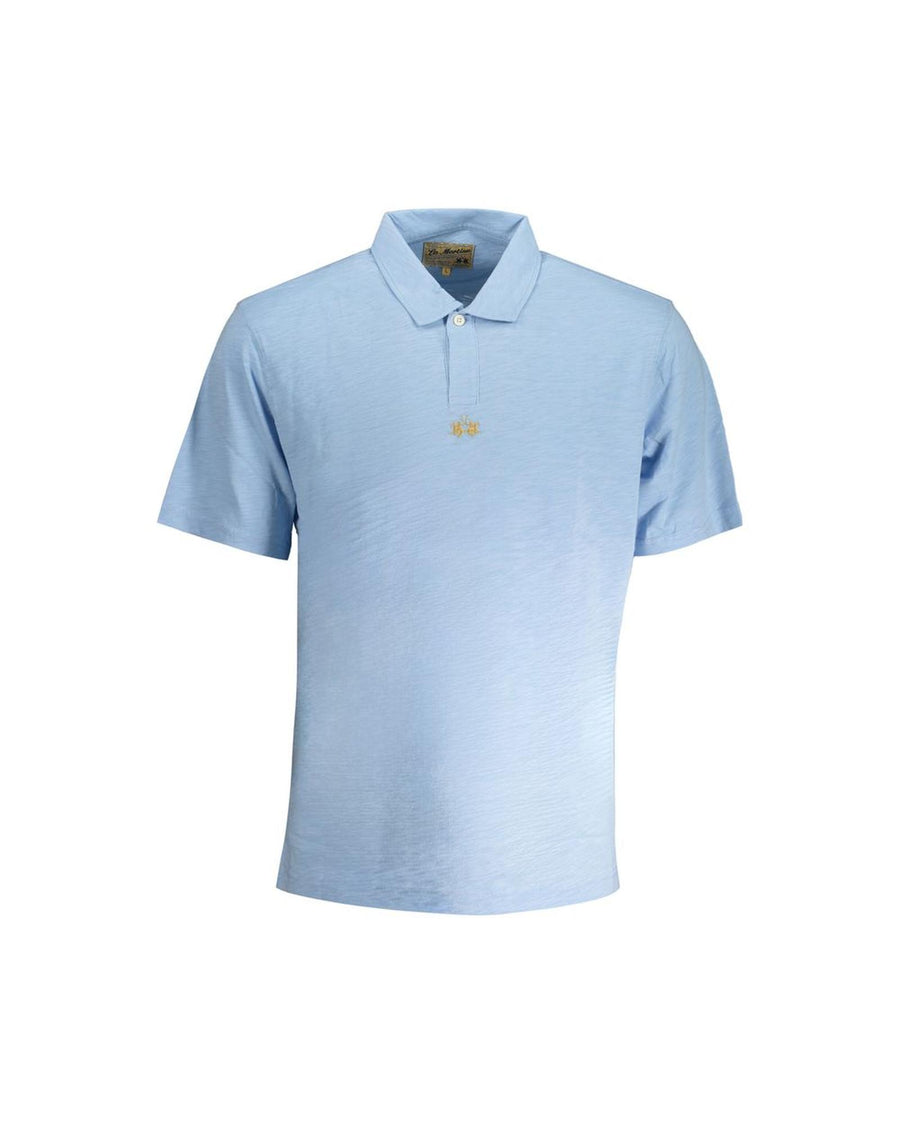 La Martina Men's Light Blue Cotton Polo Shirt - XL