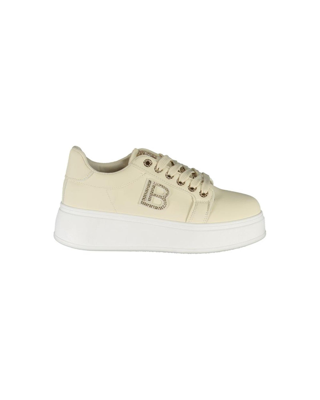 Laura Biagiotti Women's Beige Polyester  Sneaker - 38 EU