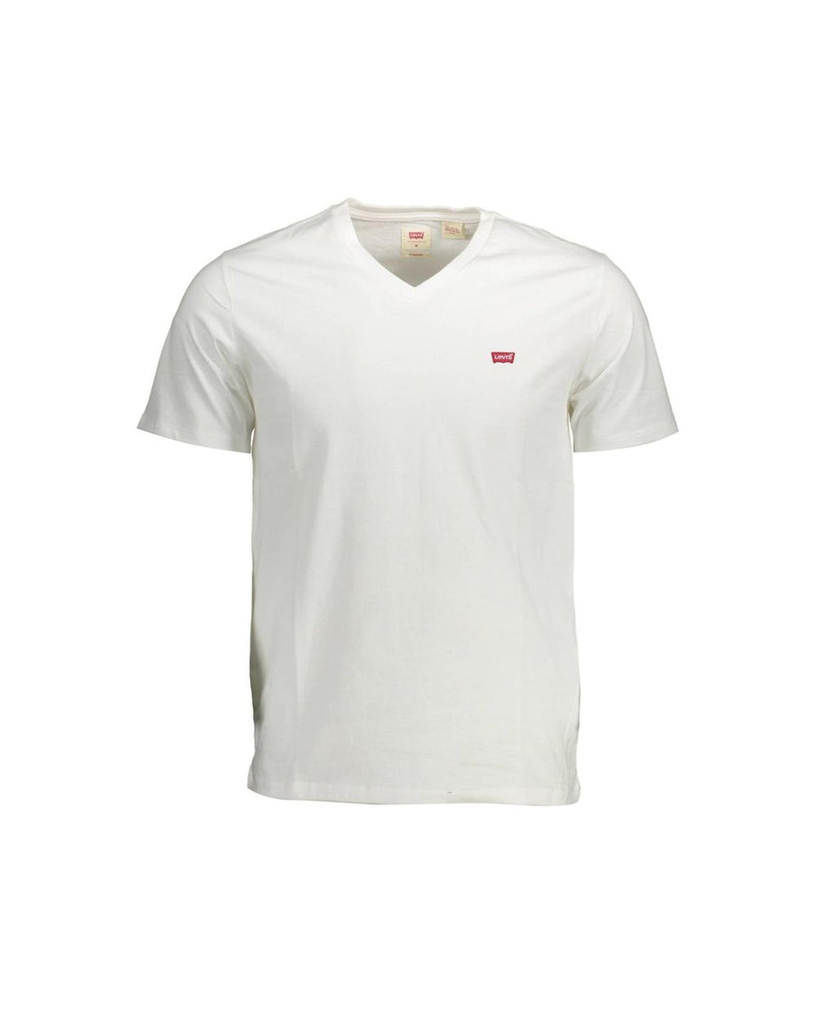 Levi's Men's Classic V-Neck White Cotton Tee - XL