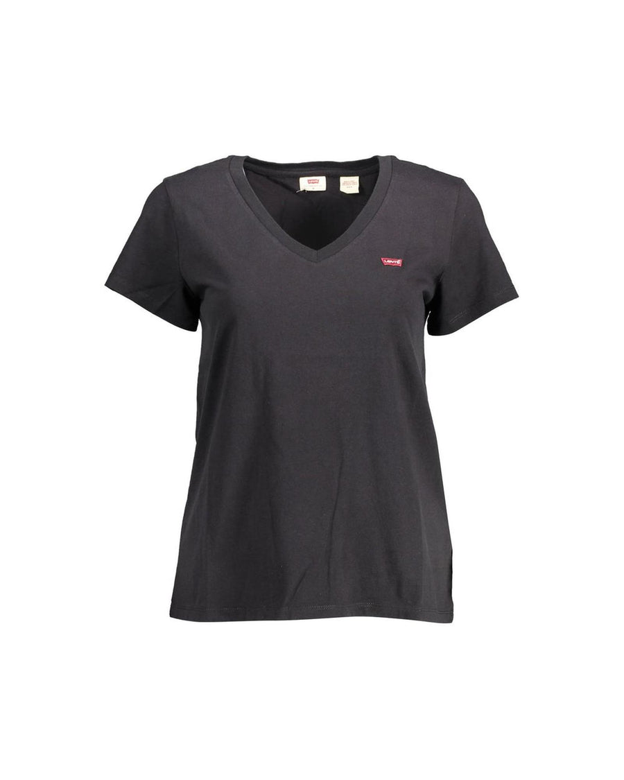 Levi's Women's Chic V-Neck Cotton Tee with Emblematic Appeal - XS