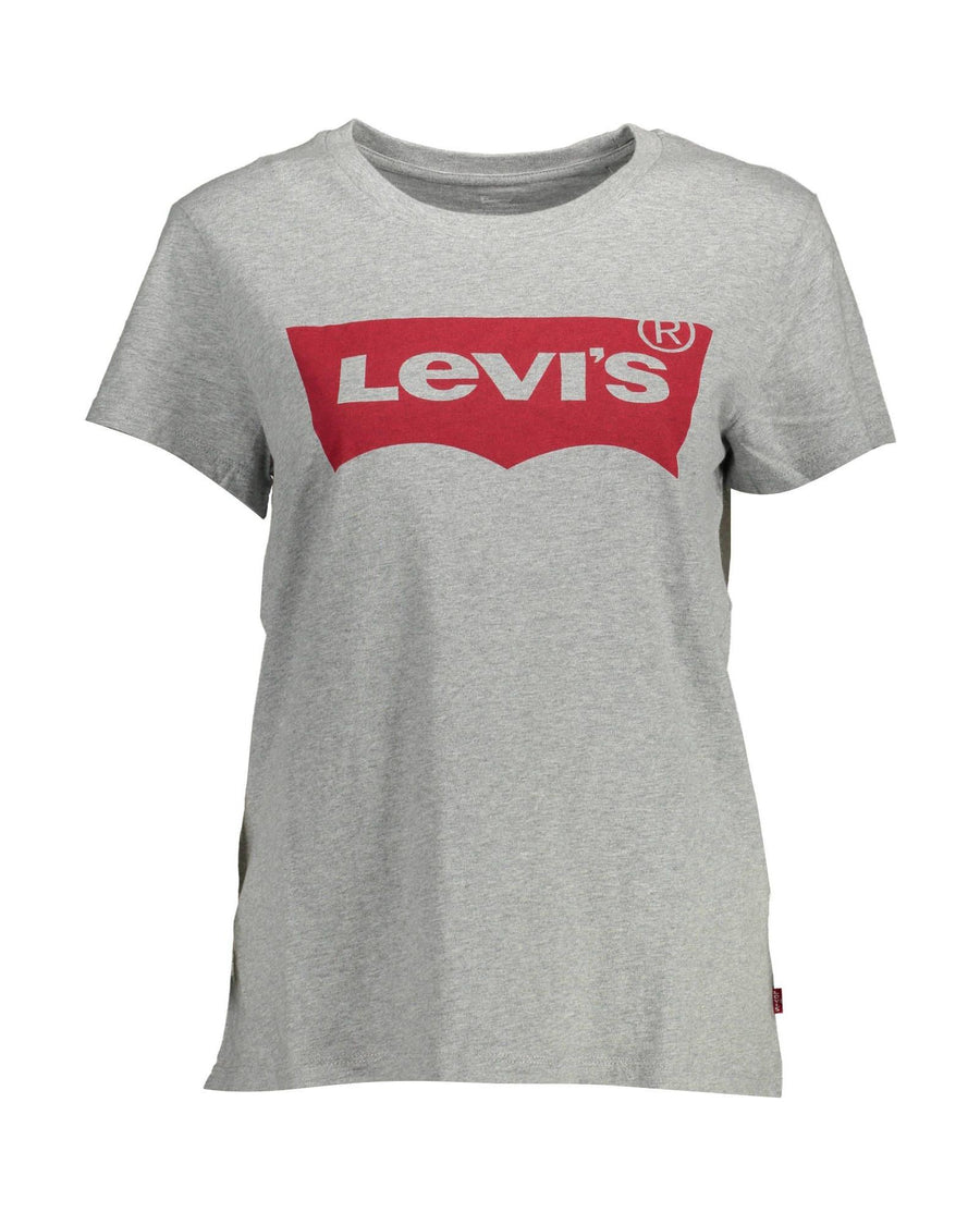 Levi's Women's Chic Gray Logo Print Tee for Casual Elegance - XS