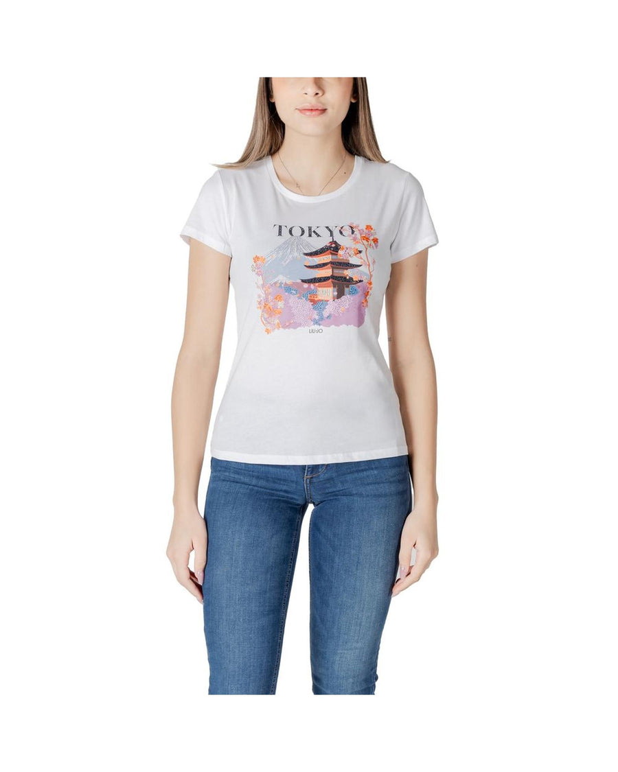Liu Jo Women's White Cotton Tops & T-Shirt - 44 IT