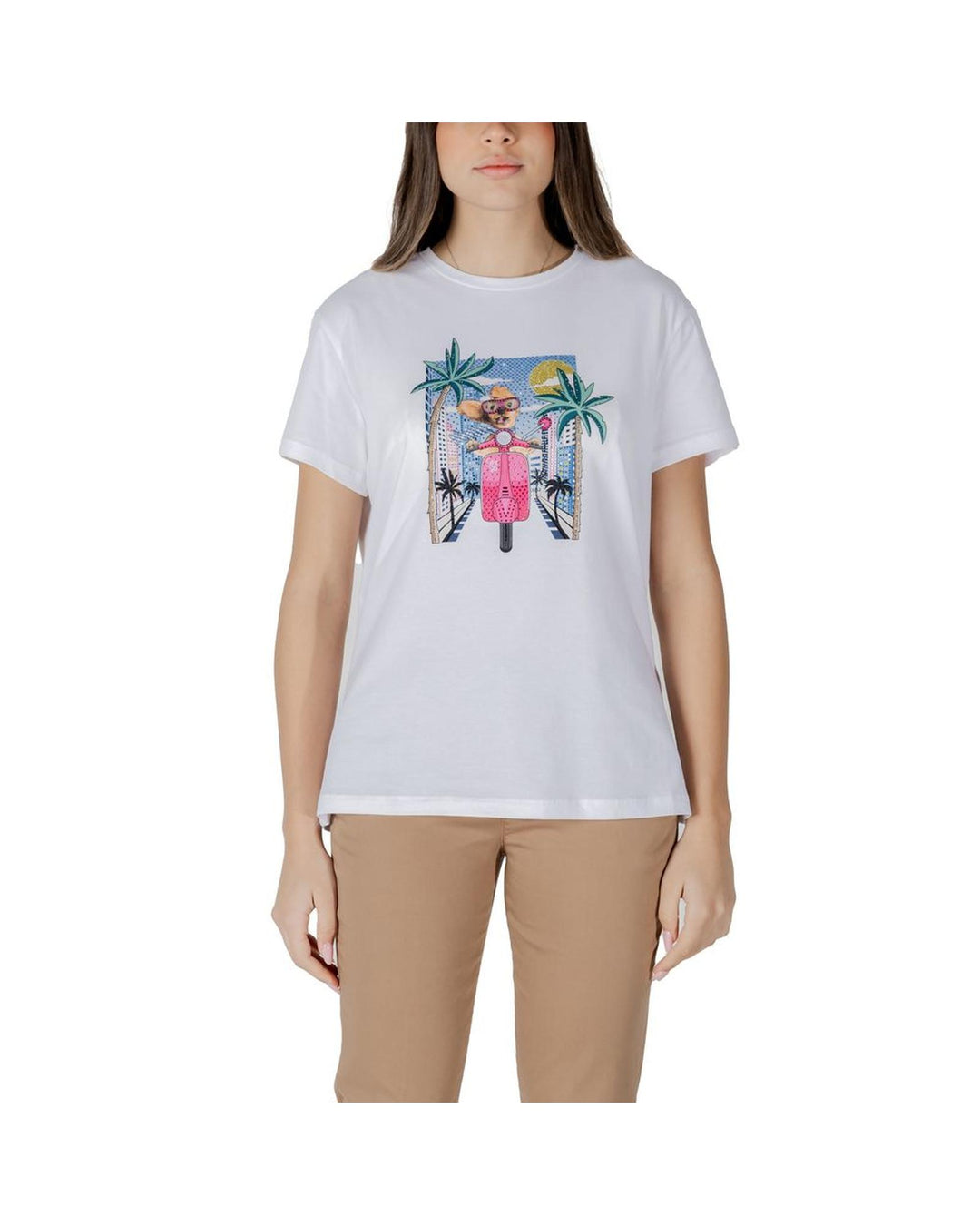 Liu Jo Women's White Cotton Tops & T-Shirt - 42 IT