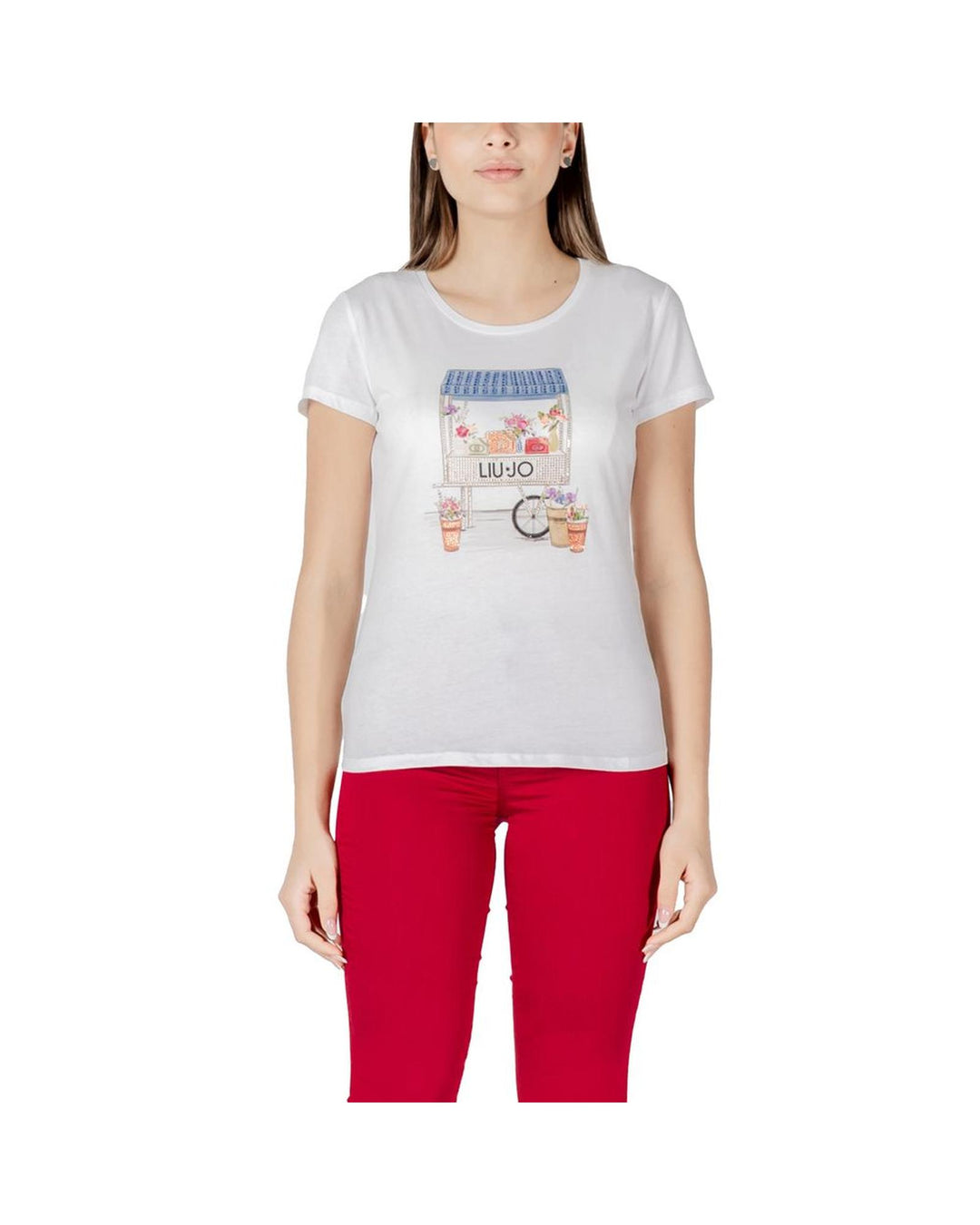 Liu Jo Women's Bicolor Cotton Tops & T-Shirt - 40 IT