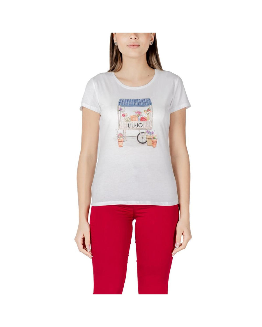 Liu Jo Women's Bicolor Cotton Tops & T-Shirt - 40 IT