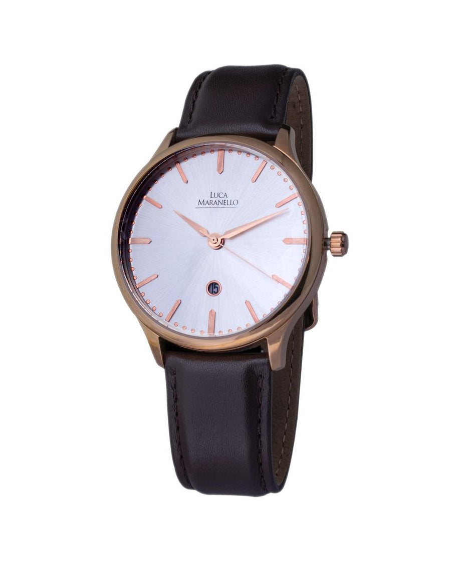 Luca Maranello Men's Brown Leather Watch - One Size