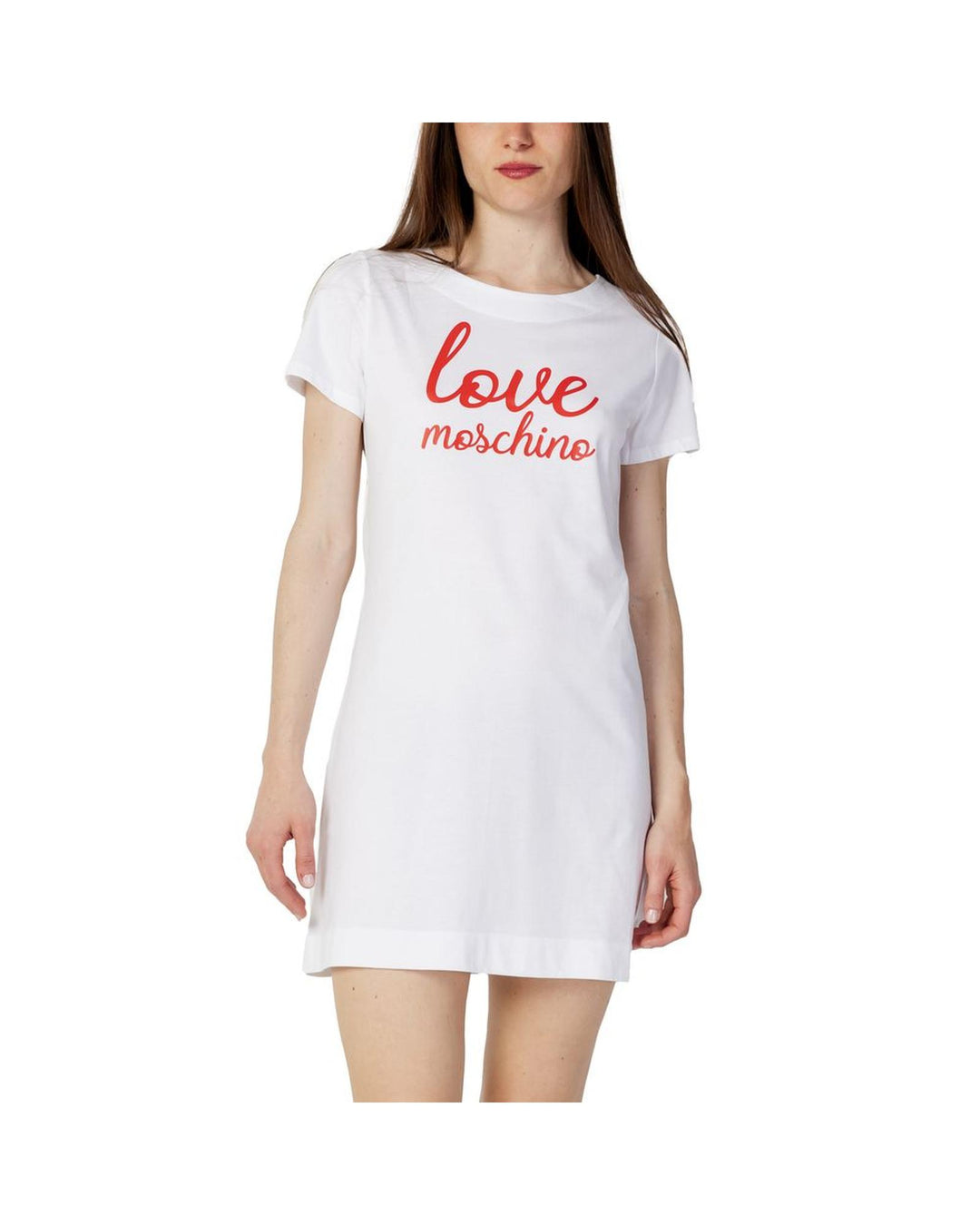 Love Moschino Women's White Cotton Dress - 40 IT