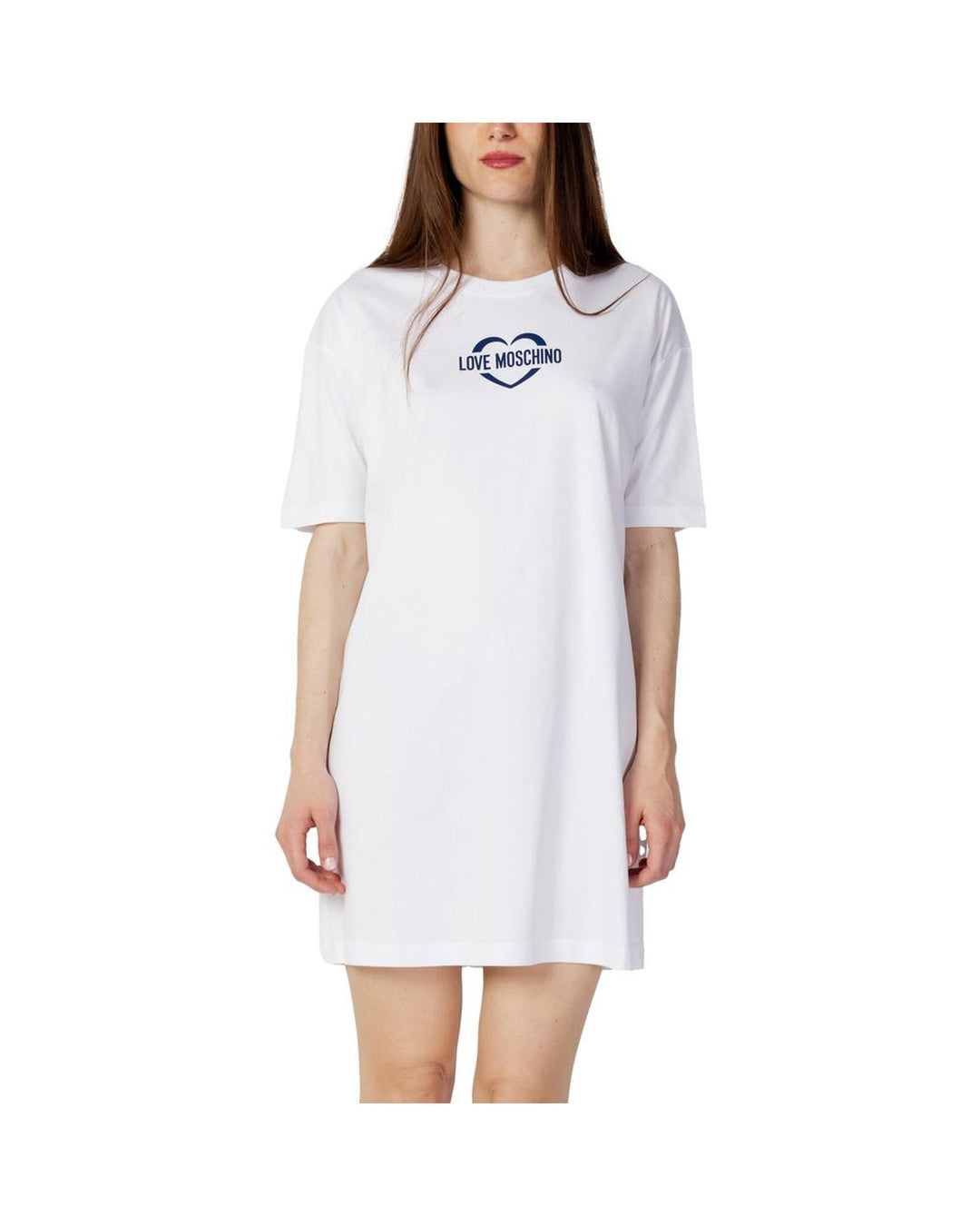 Love Moschino Women's White Cotton Dress - 40 IT