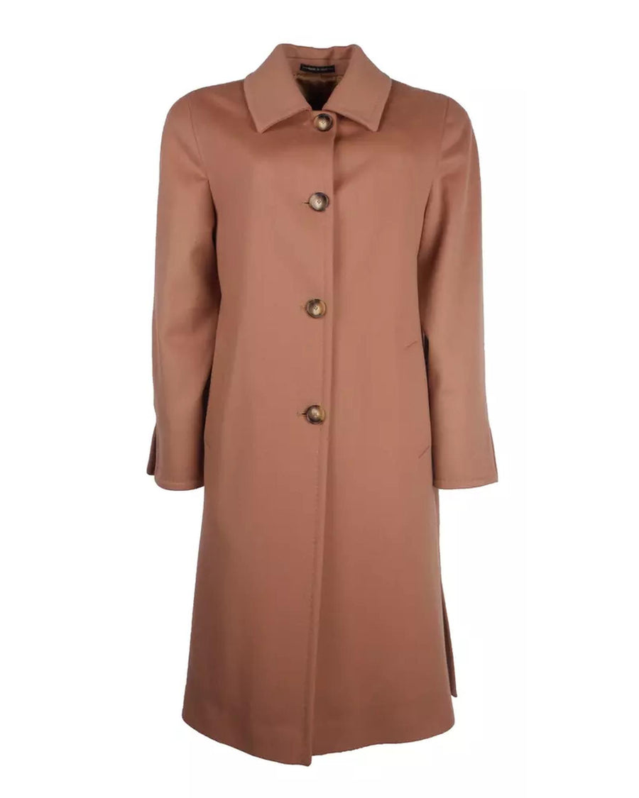 Woven Virgin Wool Coat with Four-Button Design 42 IT Women