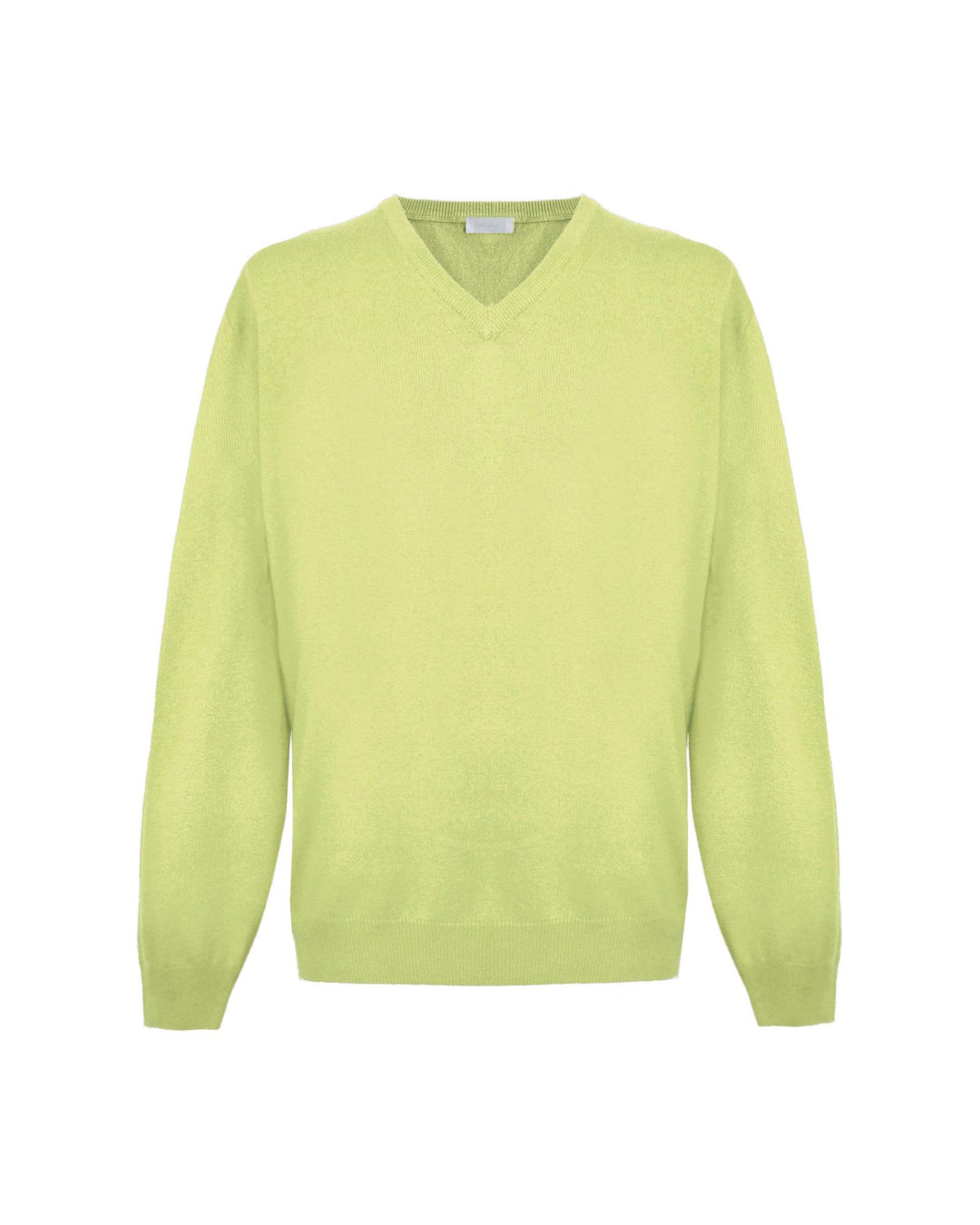 Yellow V-Neck Cashmere Sweatshirt XL Men