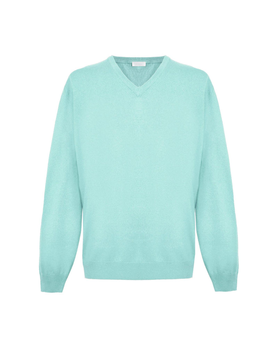 Green Tea V-Neck Cashmere Sweatshirt XL Men