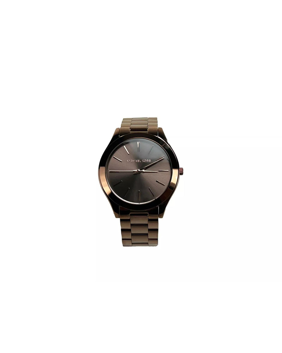 Michael Kors Unisex's Slim Runway Brown Stainless Steel Watch MK3418 - One Size