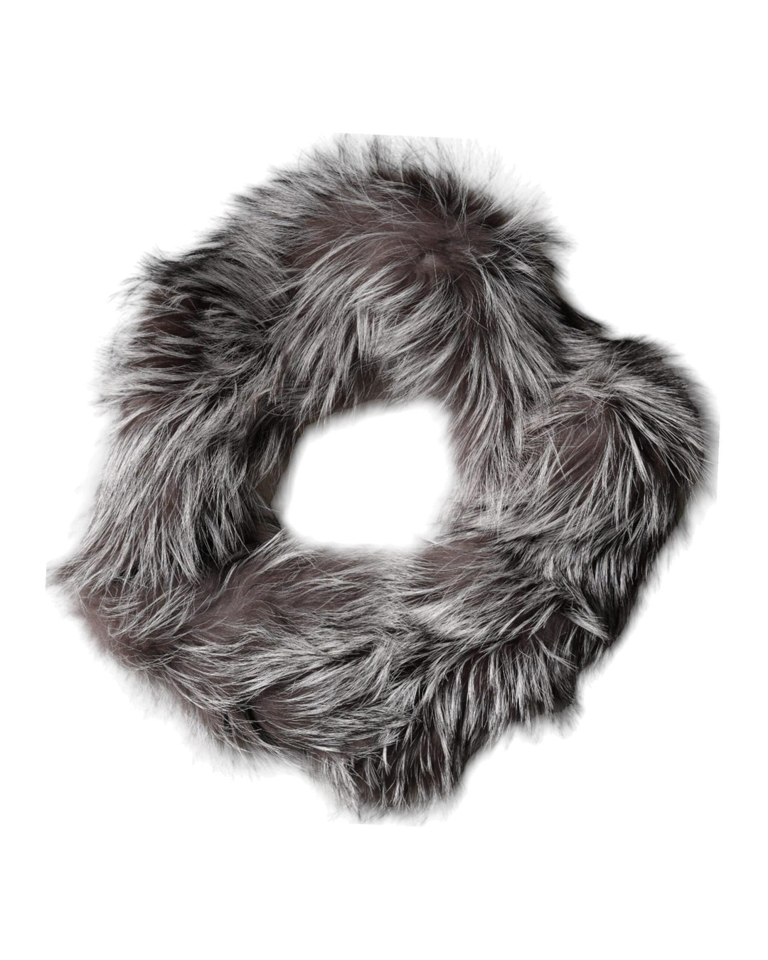 Dolce & Gabbana Women's Gray Fox Fur Neck Wrap Warmer Winter Scarf - One Size