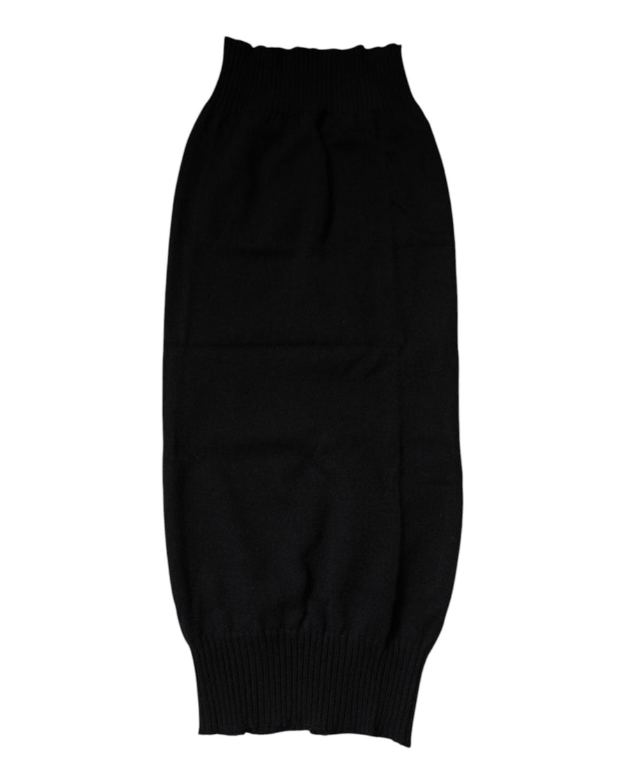 Dolce & Gabbana Men's Black Cashmere Knitted Neck Warmer Foulard Scarf - One Size