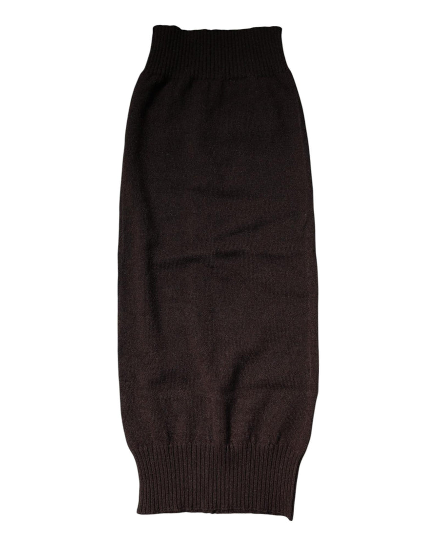 Dolce & Gabbana Men's Brown Cashmere Knitted Neck Warmer Foulard Scarf - One Size