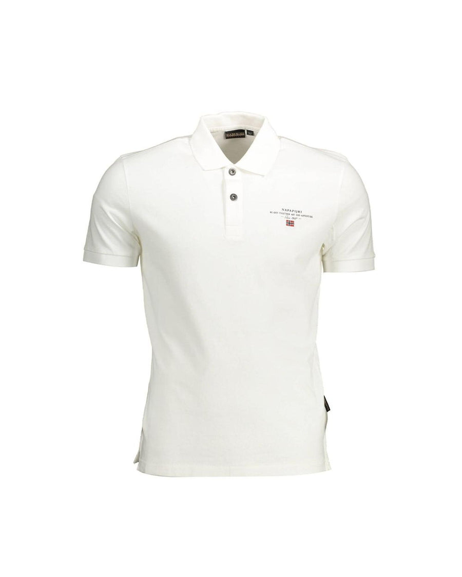 Napapijri Men's White Cotton Polo Shirt - M