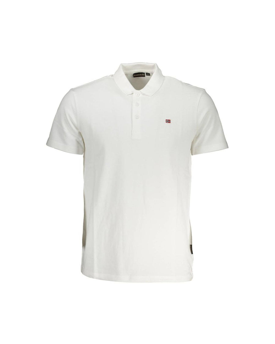 Napapijri Men's White Cotton Polo Shirt - XL