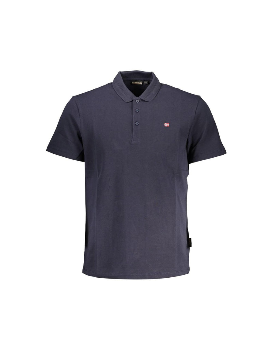 Napapijri Men's Blue Cotton Polo Shirt - L