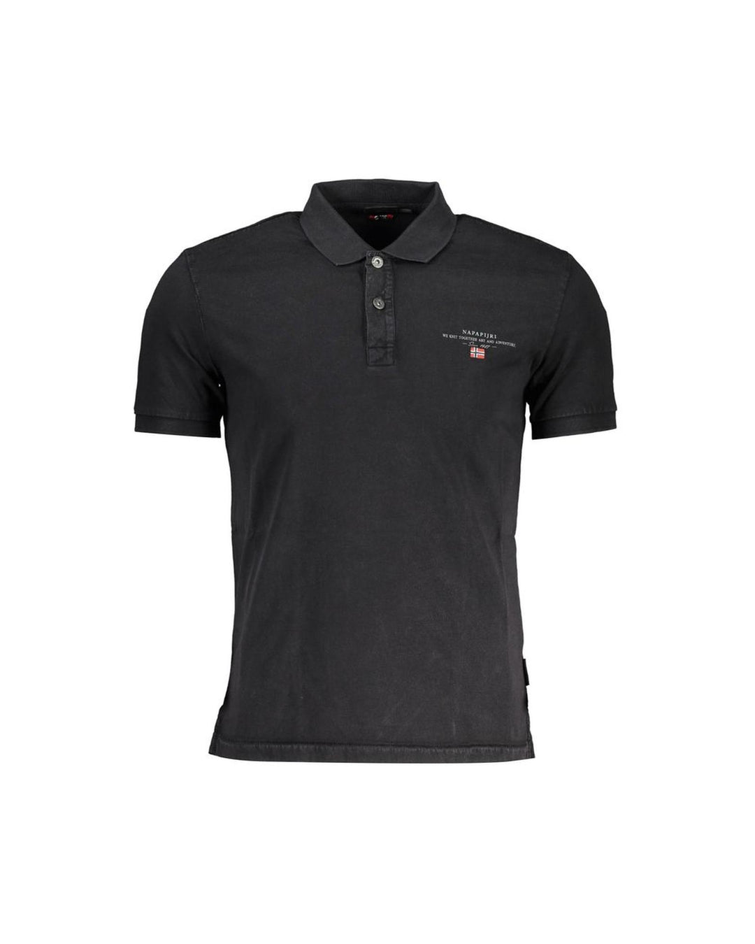 Napapijri Men's Elegant Black Embroidered Polo - 2XL