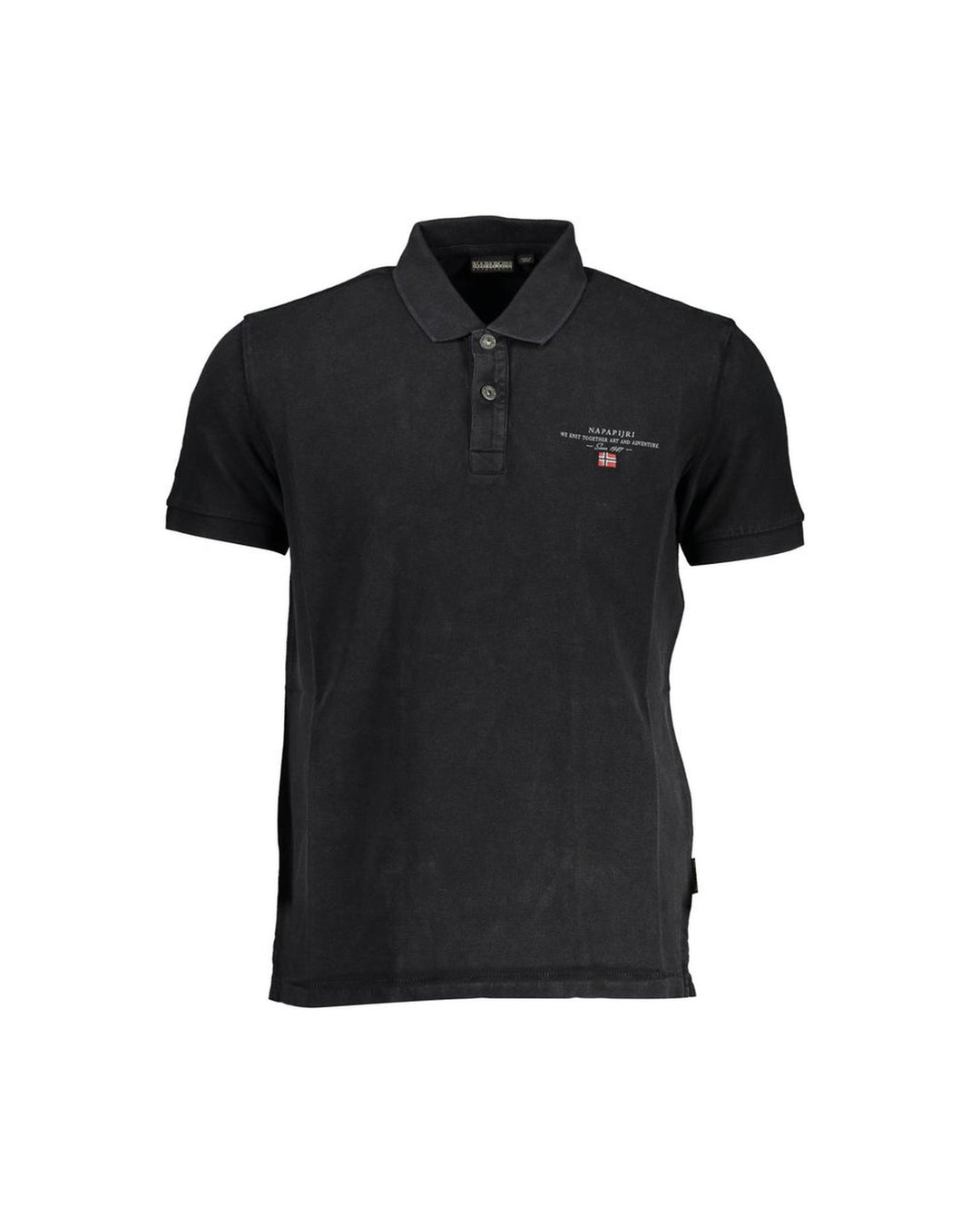 Napapijri Men's Black Cotton Polo Shirt - L