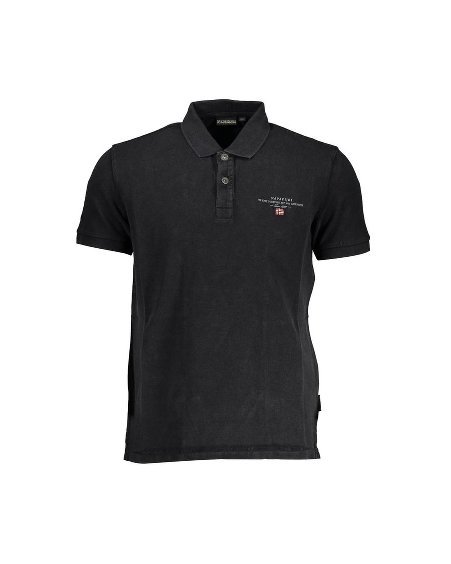 Napapijri Men's Black Cotton Polo Shirt - S