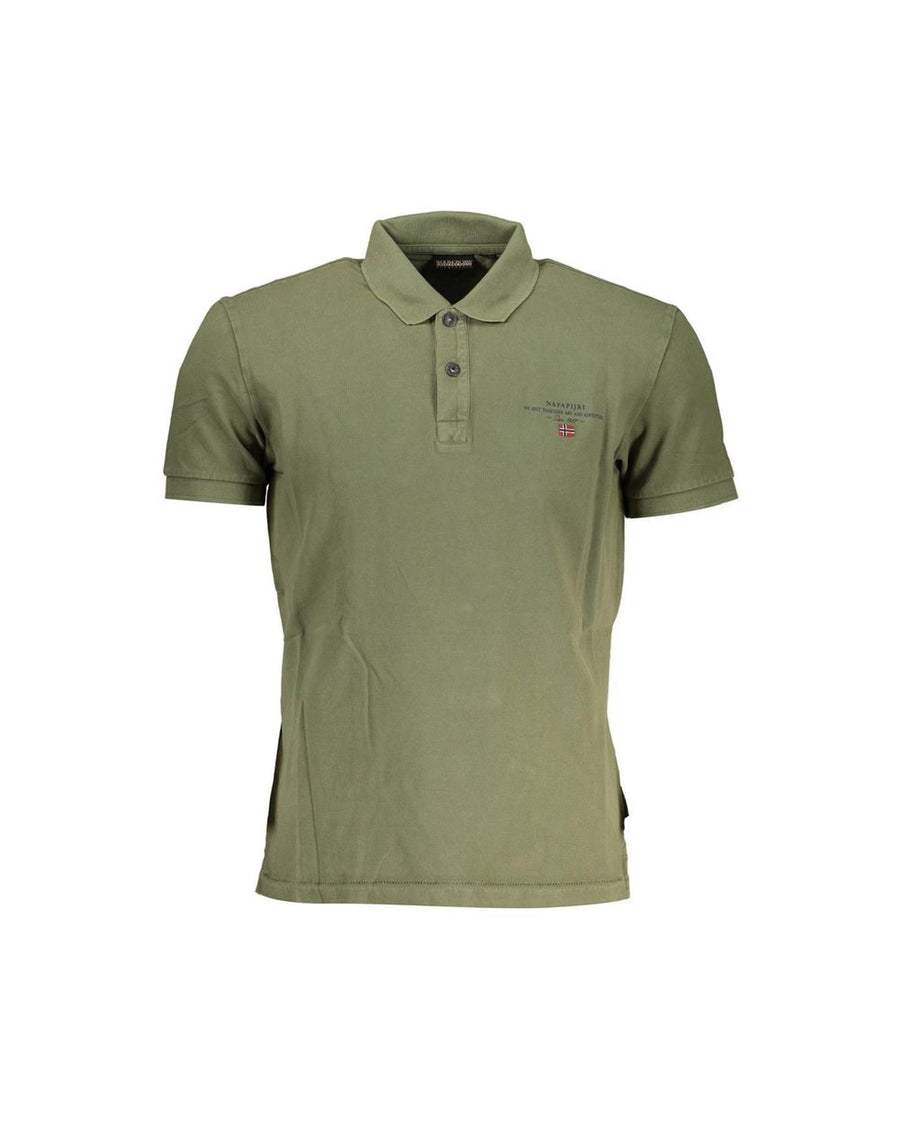 Napapijri Men's Green Cotton Polo Shirt - S