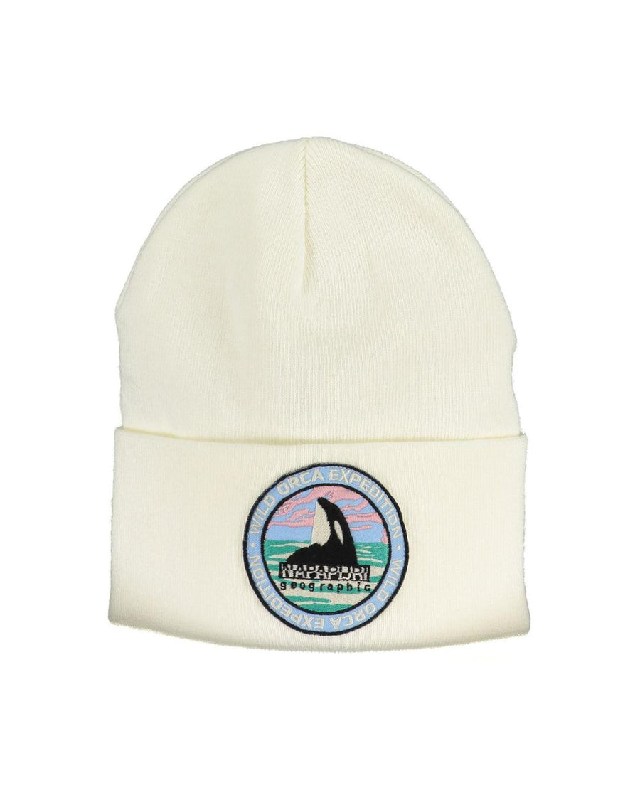 Napapijri Men's White Acrylic Hats & Cap - One Size