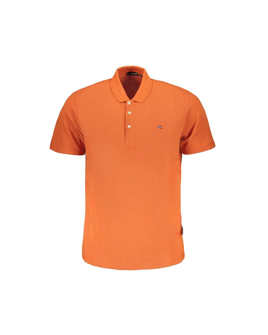 Napapijri Men's Orange Cotton Polo Shirt - M