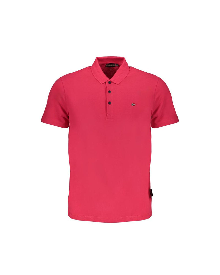 Napapijri Men's Pink Cotton Polo Shirt - M