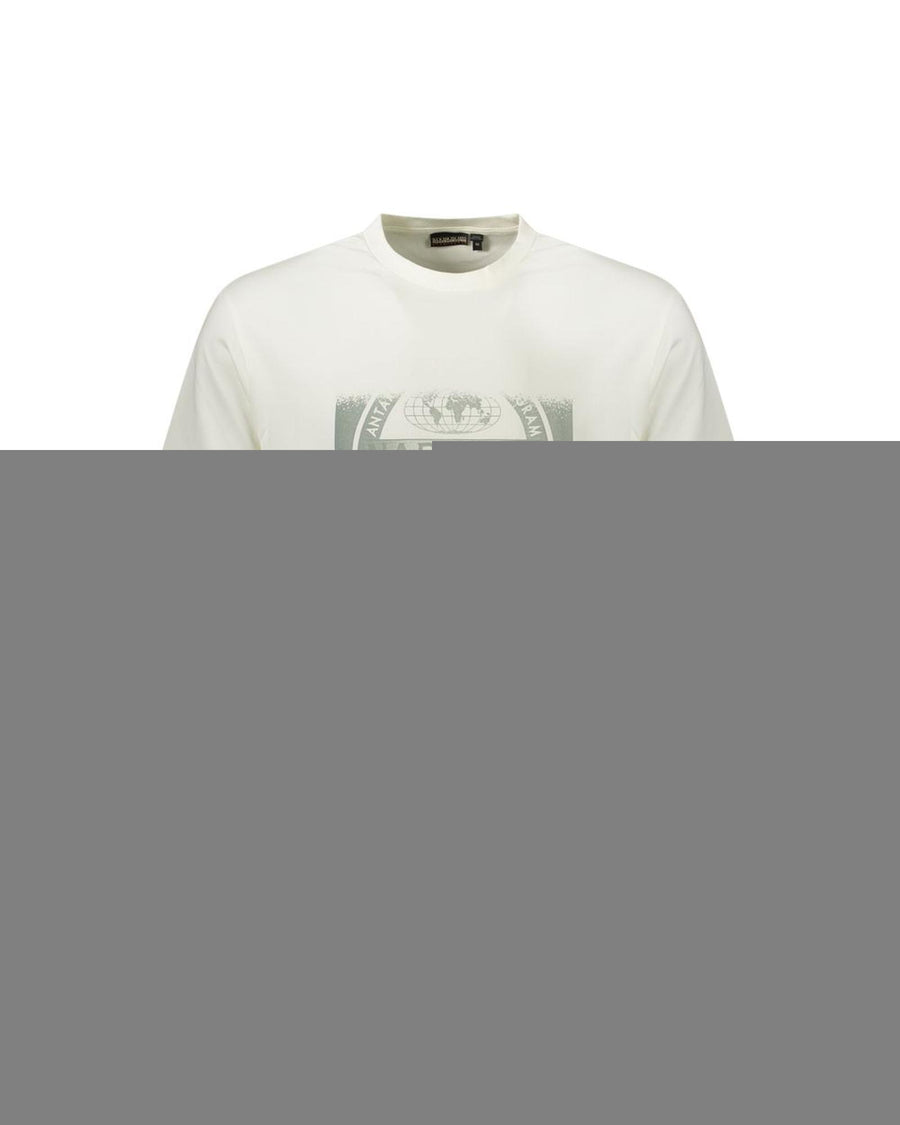 Napapijri Men's White Cotton  T-Shirt - L