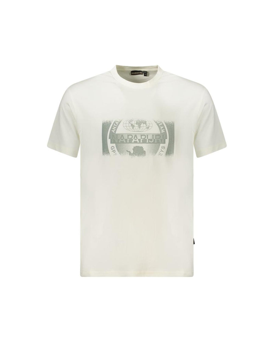 Napapijri Men's White Cotton  T-Shirt - M