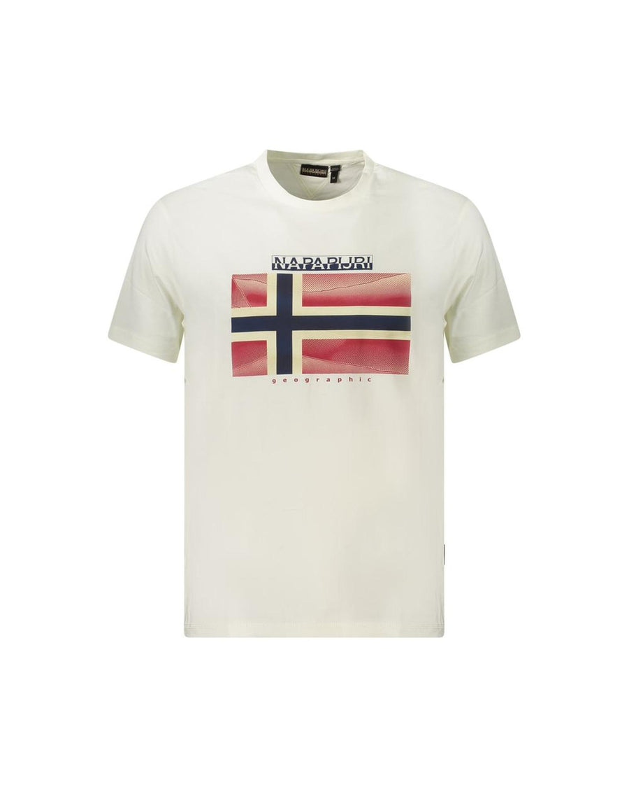 Napapijri Men's White Cotton  T-Shirt - L