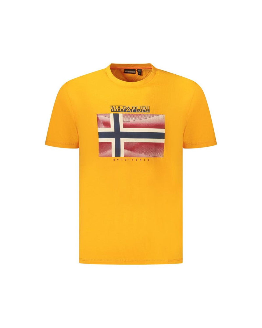 Napapijri Men's Orange Cotton  T-Shirt - L