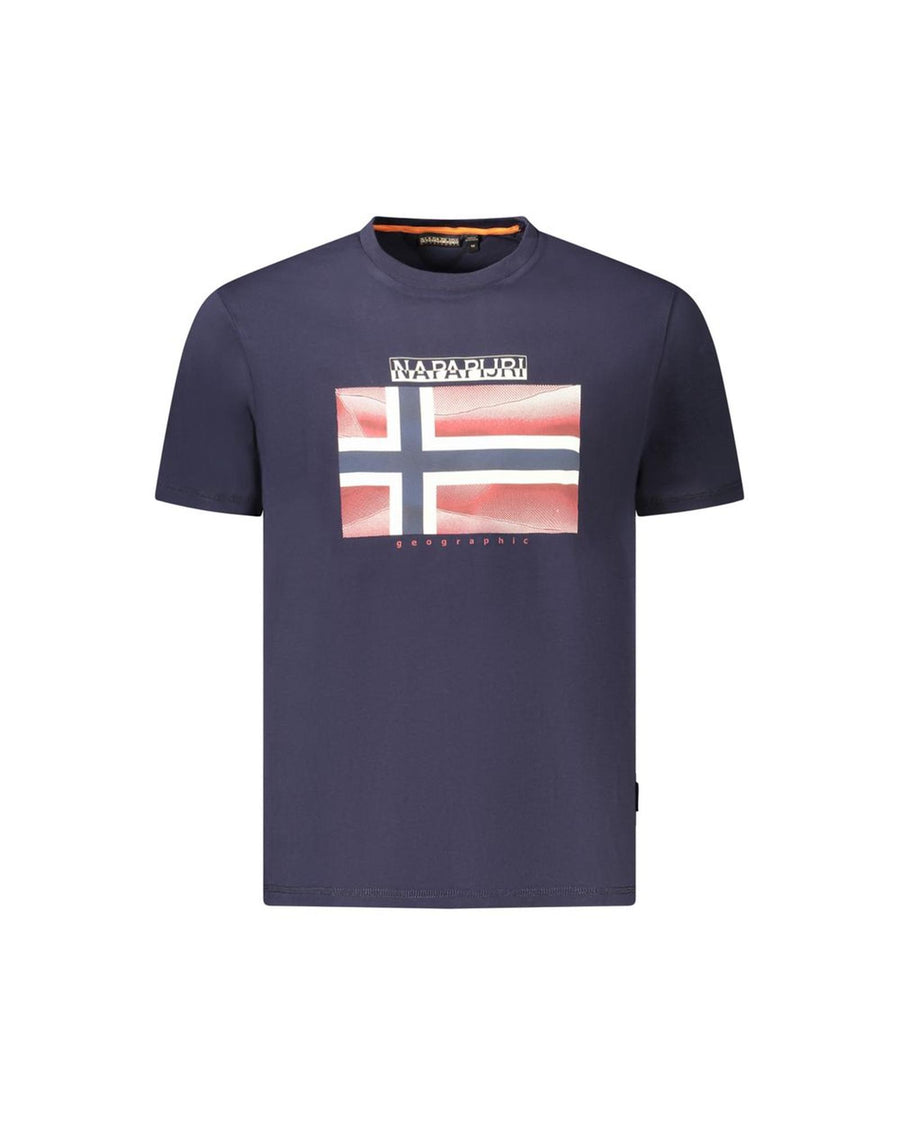 Napapijri Men's Blue Cotton  T-Shirt - XL
