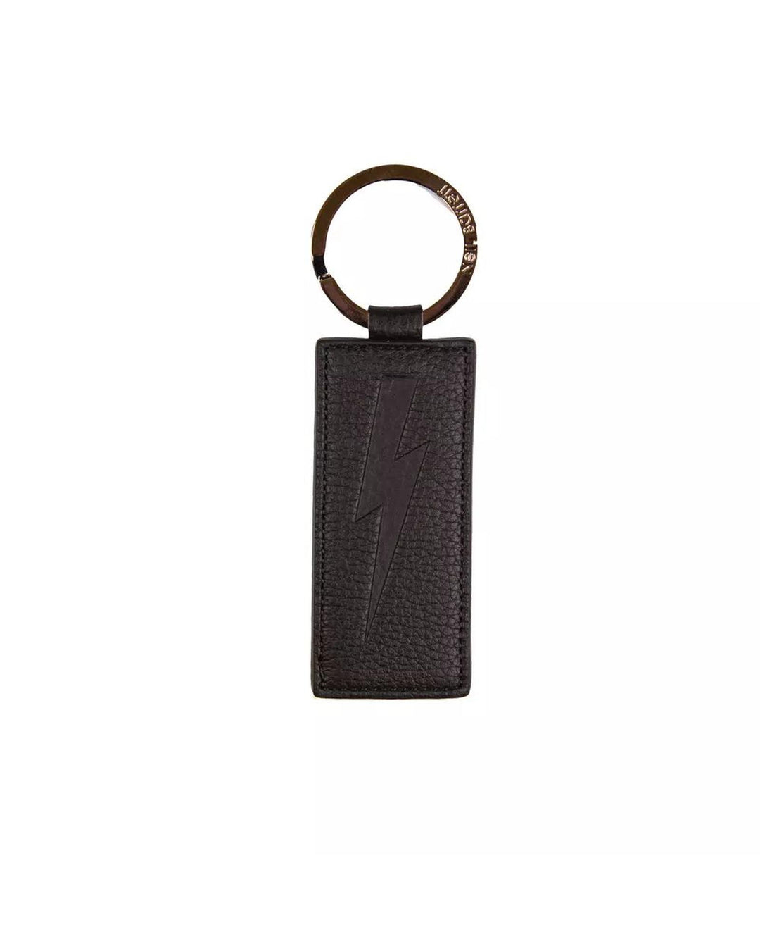 Neil Barrett Men's Sleek Black Leather Keychain for  - One Size