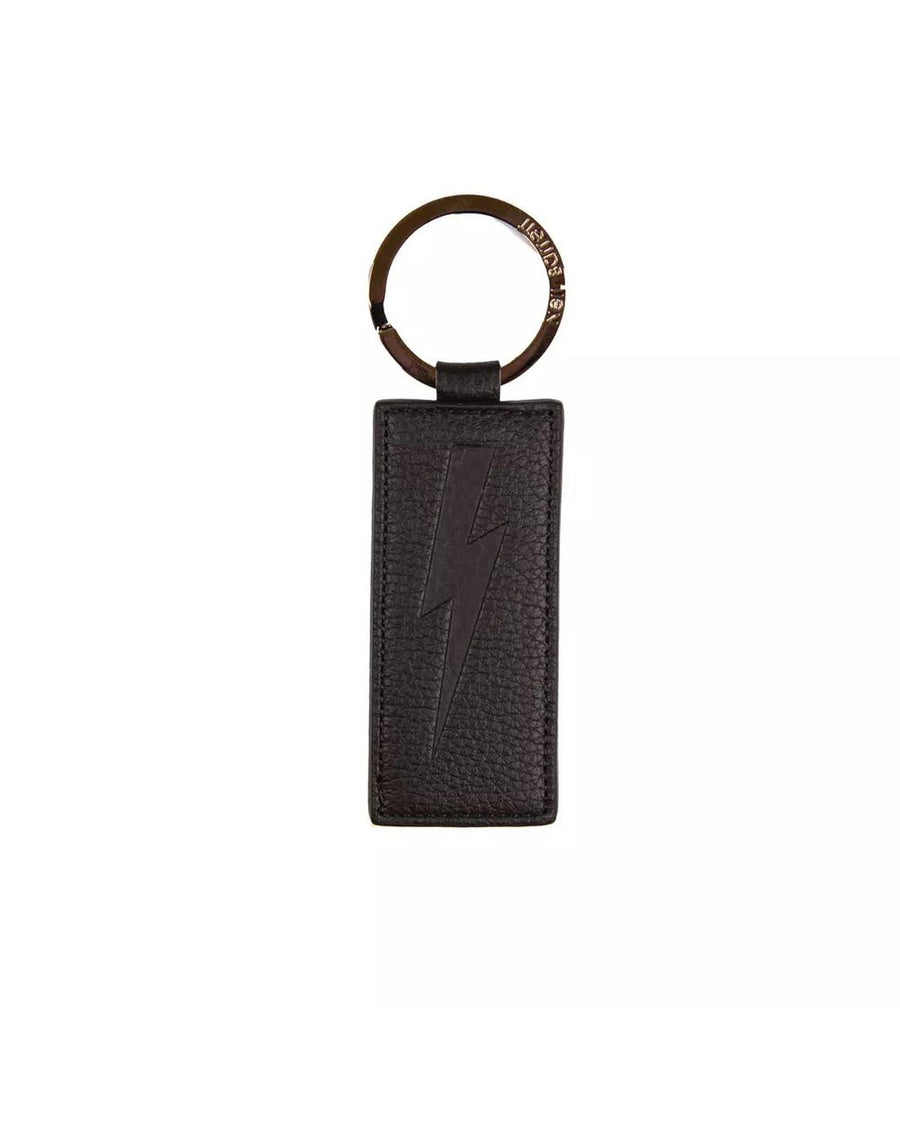 Neil Barrett Men's Sleek Black Leather Keychain for  - One Size