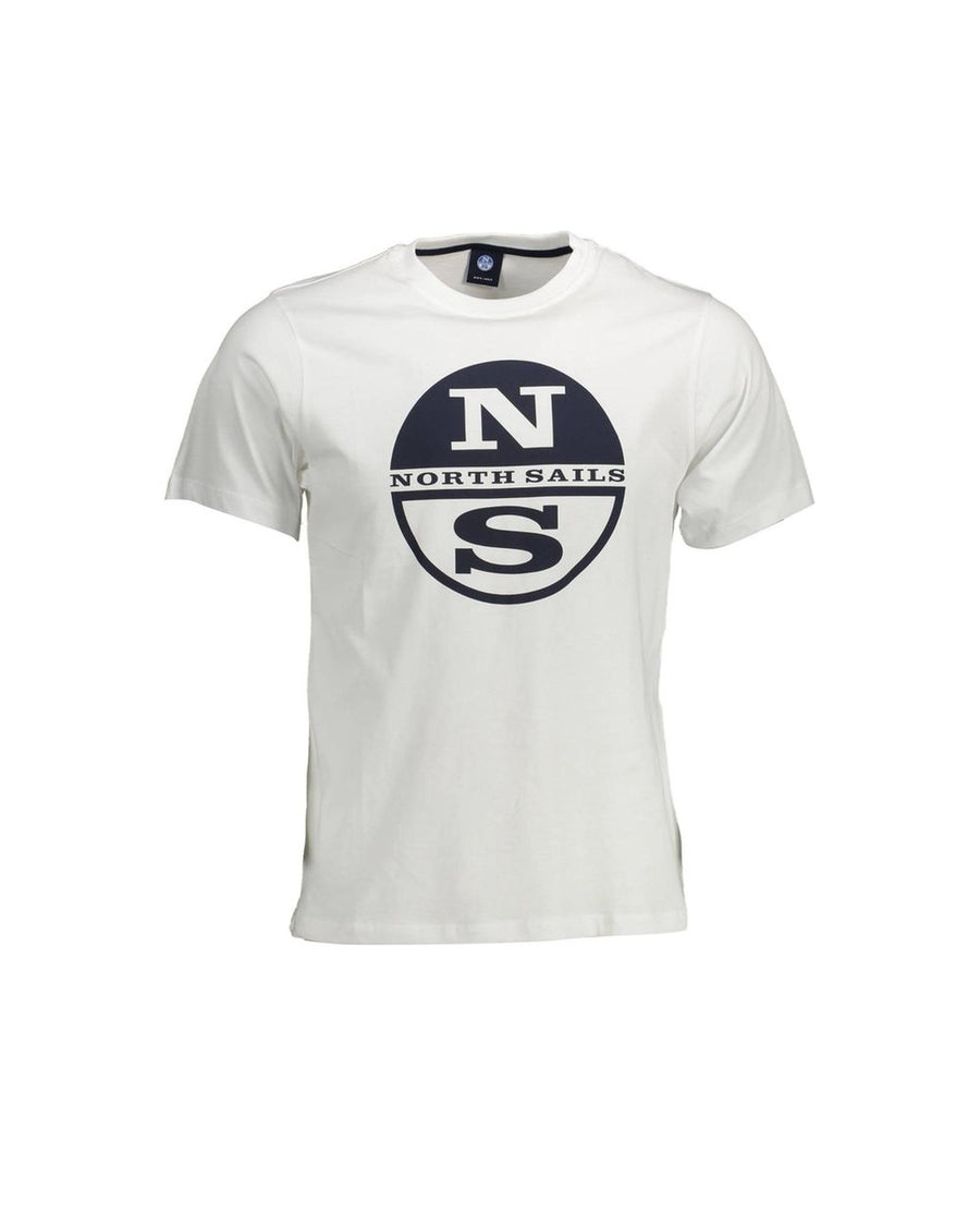 North Sails Men's Elegant White Printed Round Neck Tee - XL