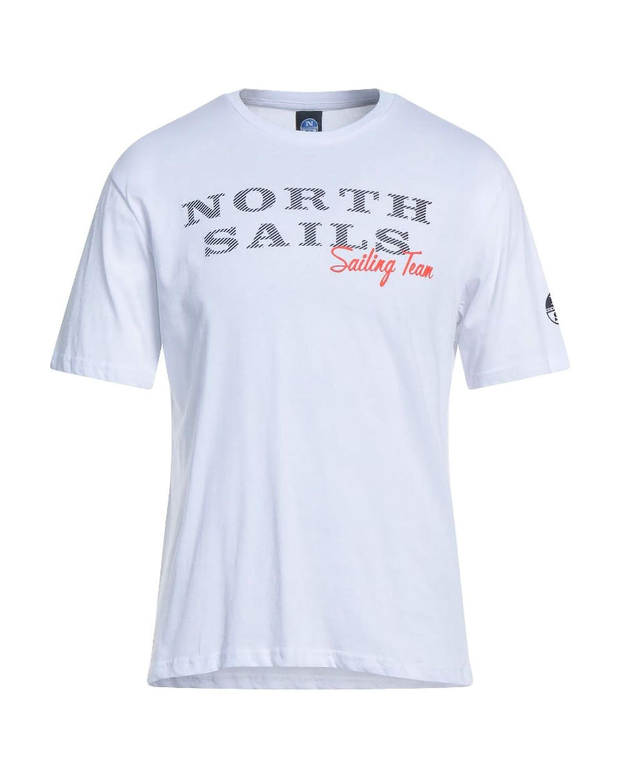North Sails Men's Pristine White Rubber Logo Tee - M