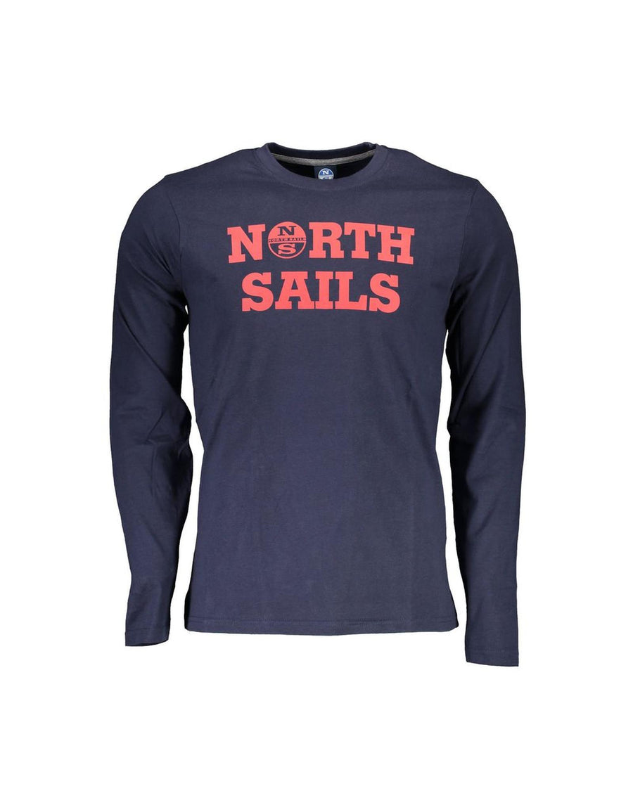 North Sails Men's Blue Long Sleeve Tee with Signature Print - 2XL