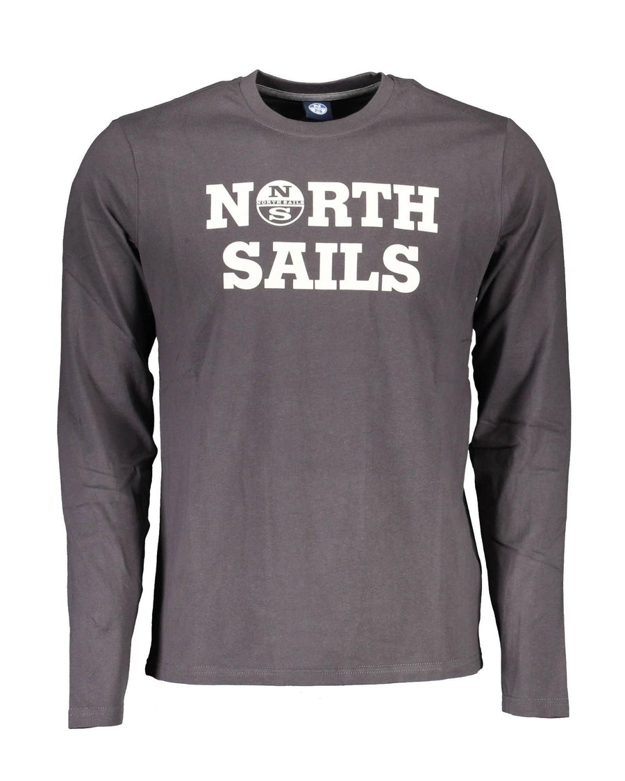 North Sails Men's Elegant Gray Long-Sleeve Cotton Tee - 2XL