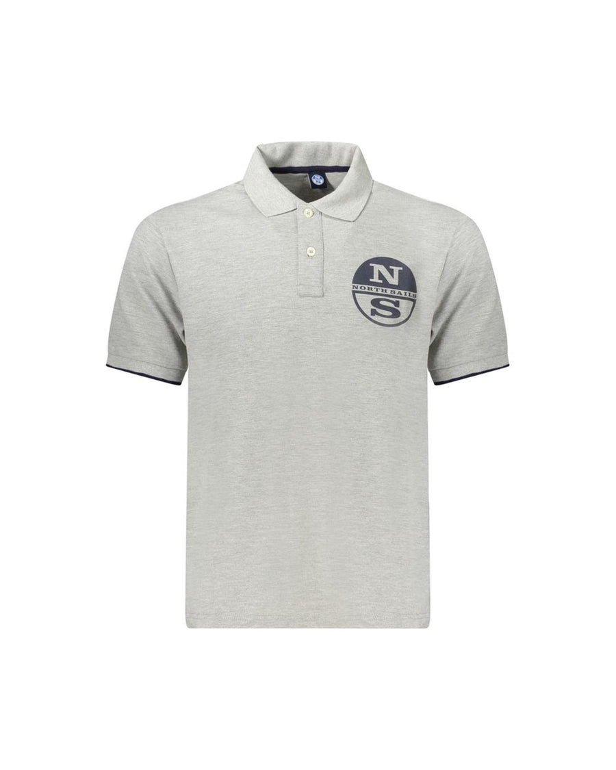 North Sails Men's Gray Cotton  Polo Shirt - L