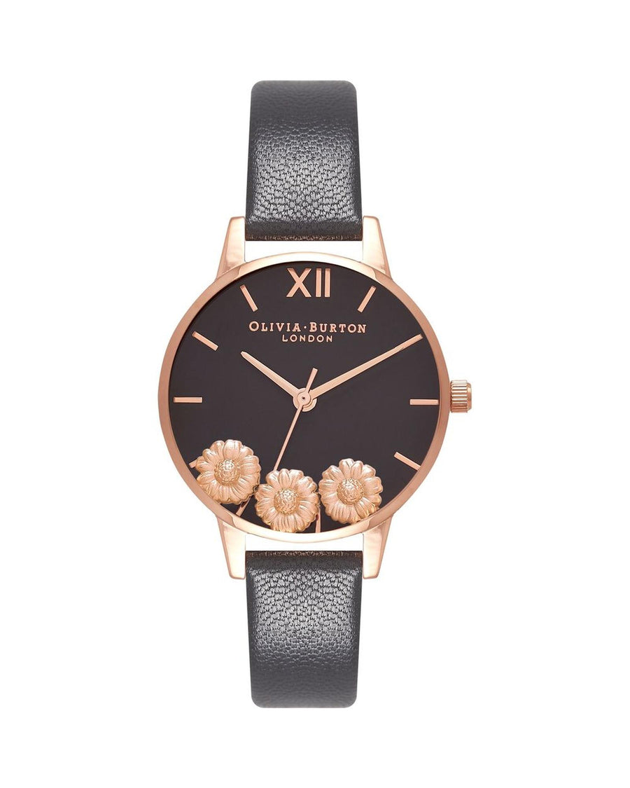 Olivia Burton Women's Black Synthetic Leather Watch - One Size