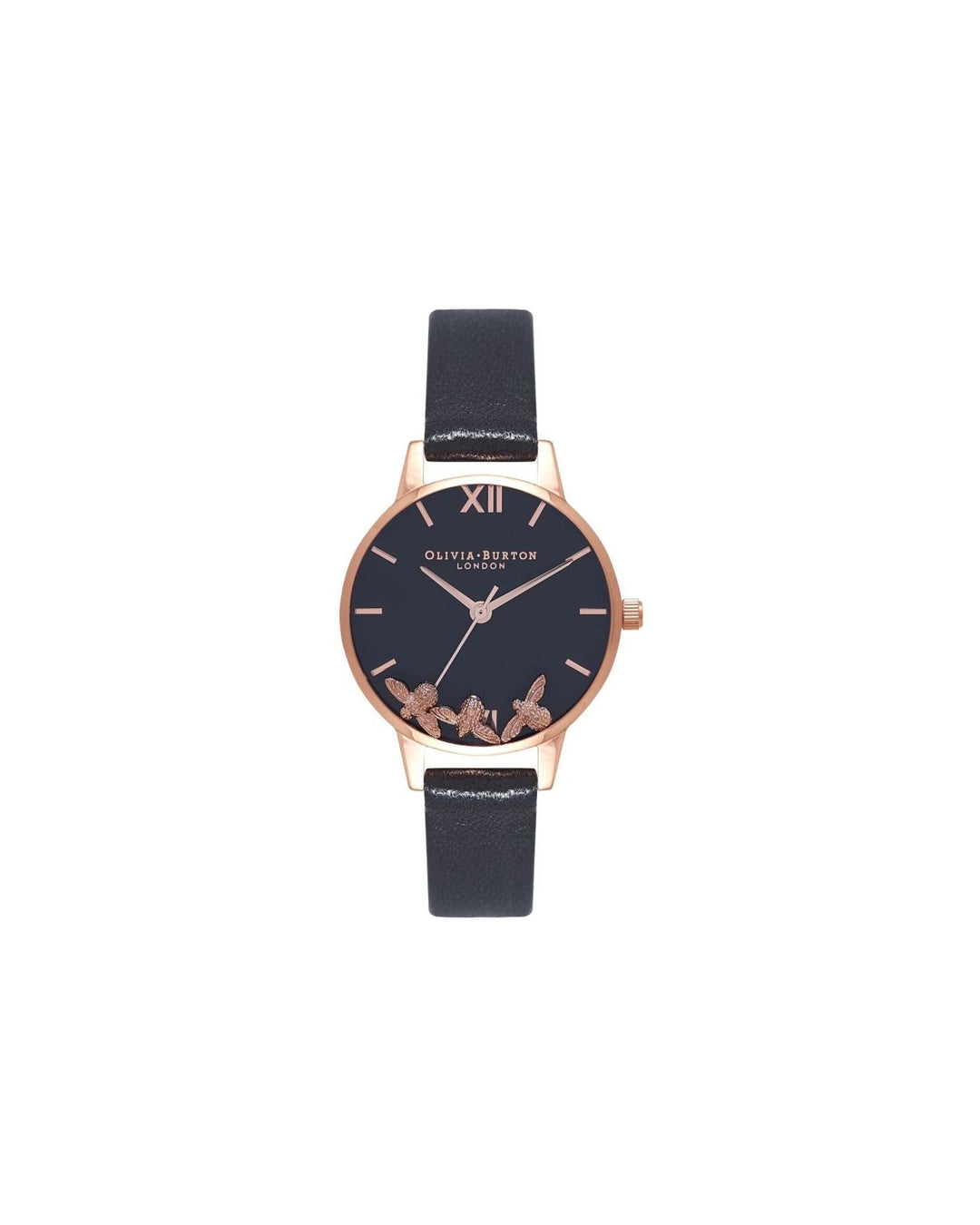 Olivia Burton Women's Black Synthetic Leather Watch - One Size
