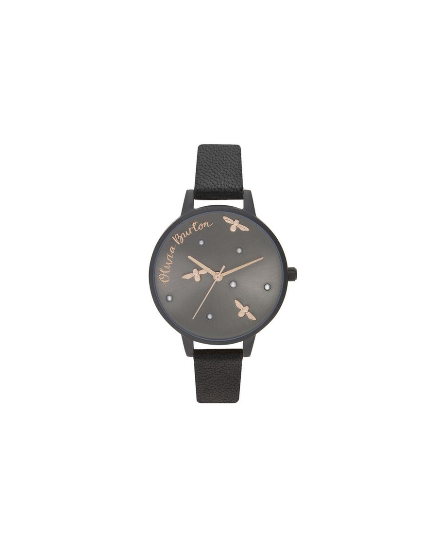 Olivia Burton Women's Black Leather Watch - One Size