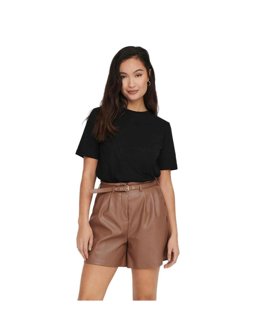 Only Women's Black Cotton Tops & T-Shirt - 44 IT