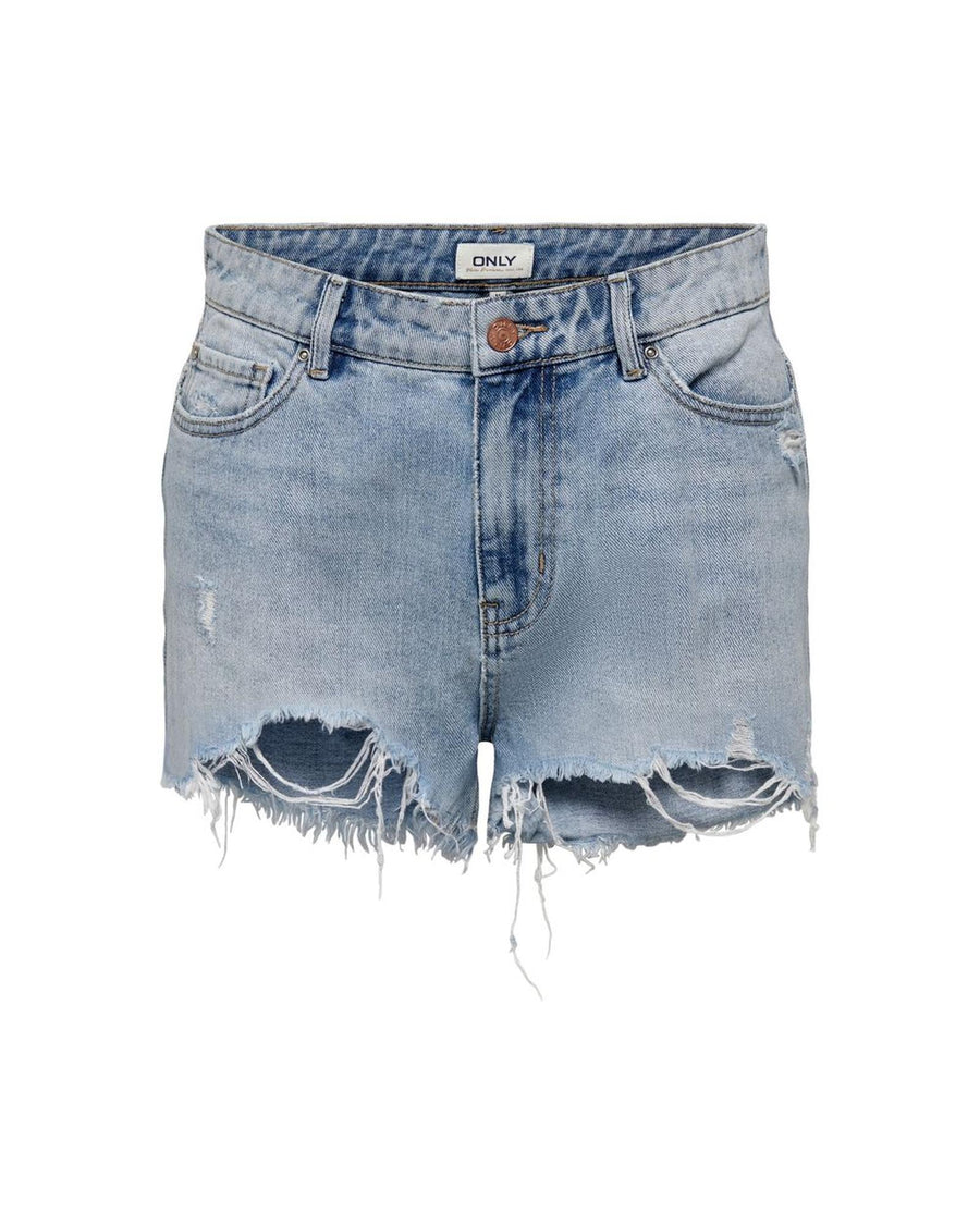 Only Women's Light Blue Cotton Short - 44 IT