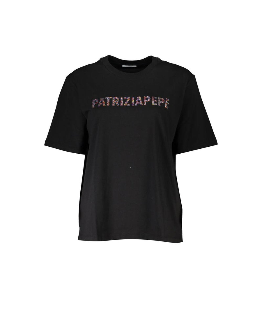 Patrizia Pepe Women's Black Cotton Tops & T-Shirt - XS