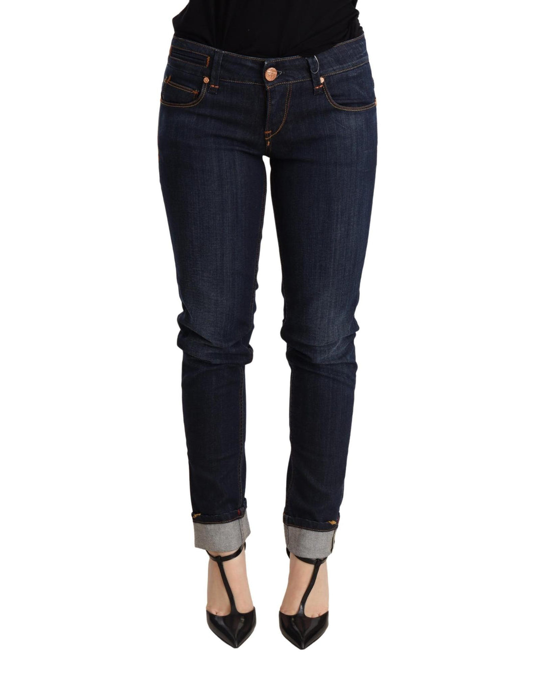 Acht Women's Blue Washed Low Waist Skinny Denim Trouser - W26 US