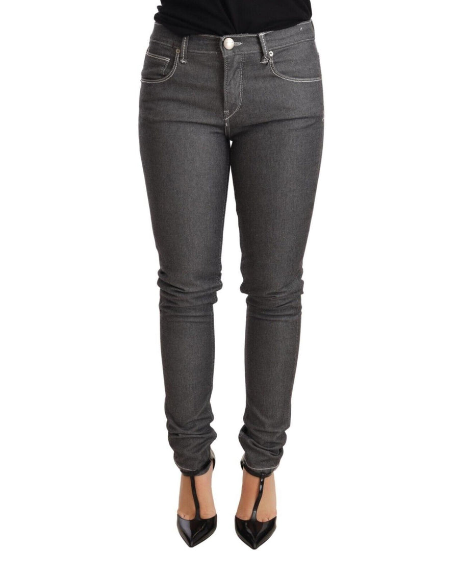 Acht Women's Gray Low Waist Skinny Denim Trouser Jeans - W26 US