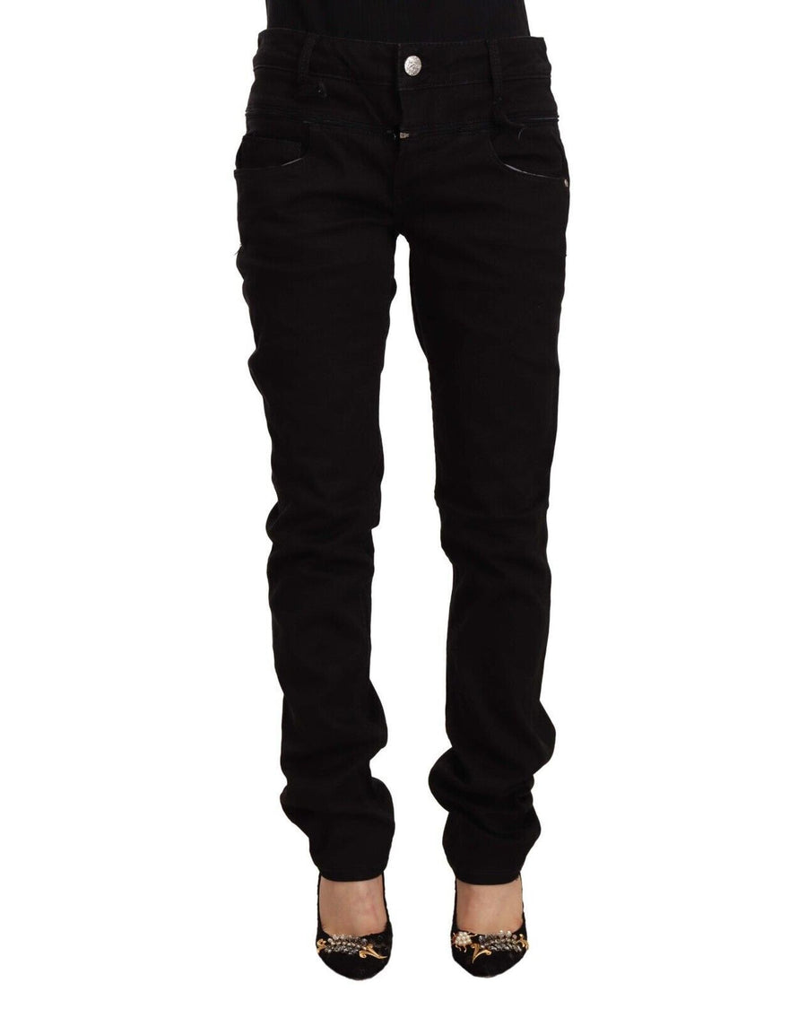 Acht Women's Black Low Waist Cotton Stretch Denim Skinny Jeans - W26 US